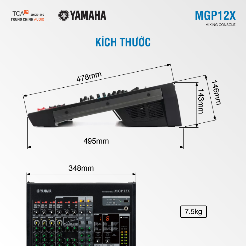 Thiết kế của Mixer Yamaha MGP12X