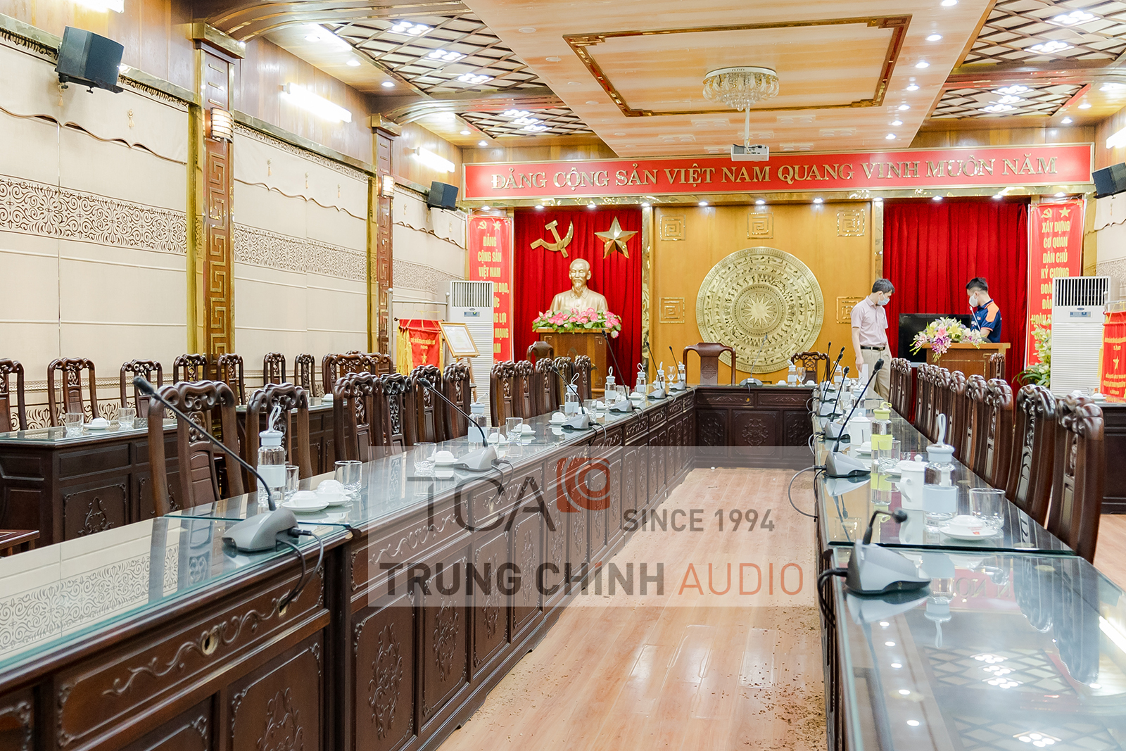 Hệ thống hội thảo BOSCH CCS900 âm thanh phòng họp hội nghị trực tuyến: Sở KHĐT Nam Định