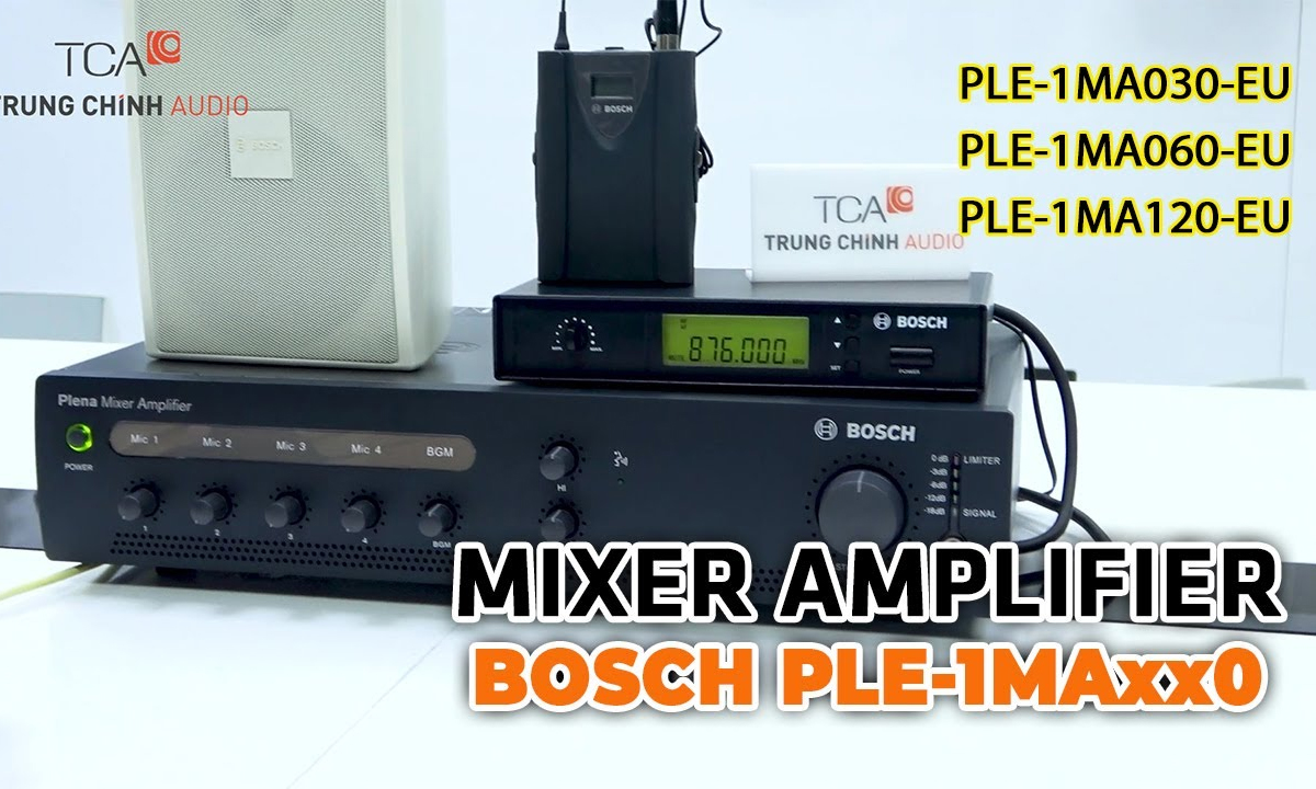 Đấu Nối Amply Mixer BOSCH PLE-1MA120 & Micro MW1-LTX-F2