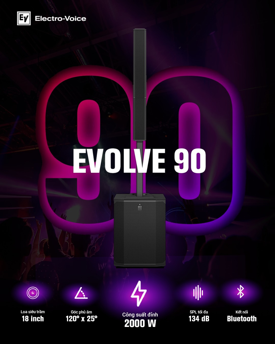 loa ev evolve 90 thông số kỹ thuật