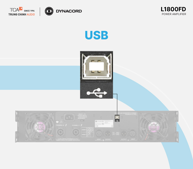 Cổng USB Cục đẩy công suất Dynacord L1800FD
