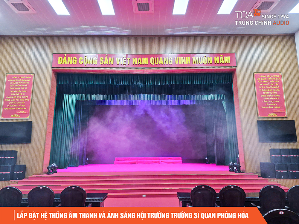 Hệ thống ánh sáng sân khấu hội trường Trường sĩ quan Phòng Hóa
