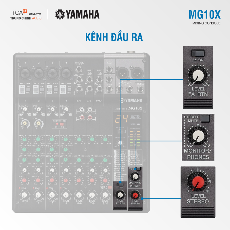 Mixer Yamaha MG10X kênh đầu ra