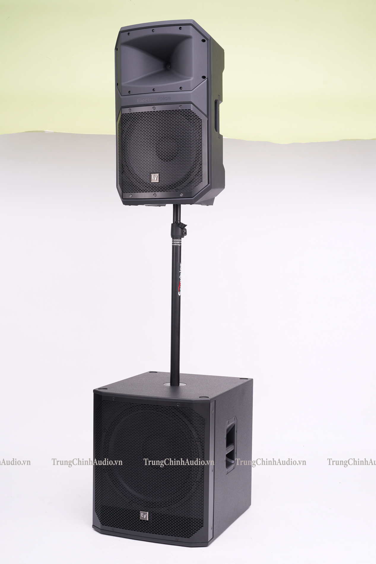 Loa EV EVIVA 15P kết hợp cọc sub và loa EVIVA 18SP