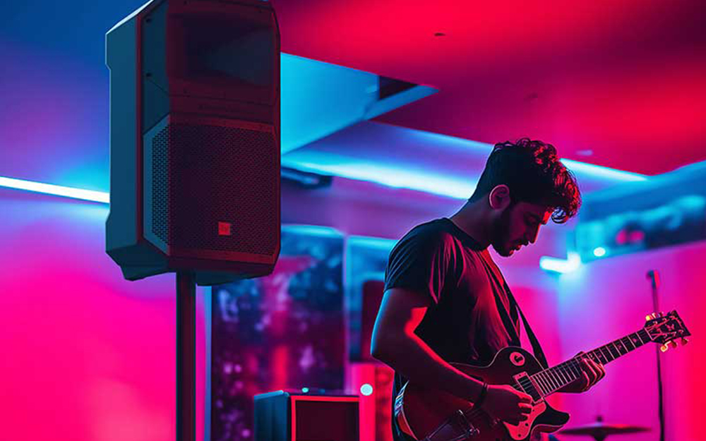 Loa full EV EVIVA trình diễn guitar
