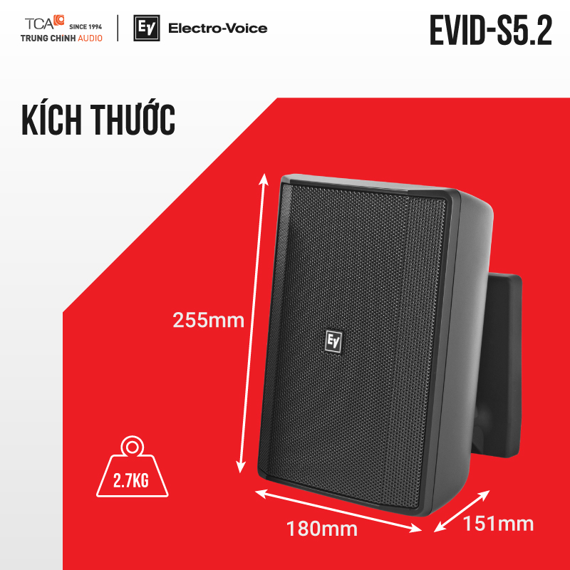 Kích thước Loa EV EVID-S5.2