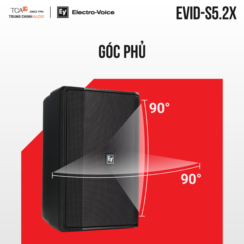 Góc phủ Loa EV EVID-S5.2X