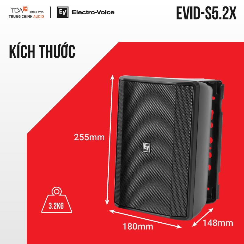 kích thước Loa EV EVID-S5.2X