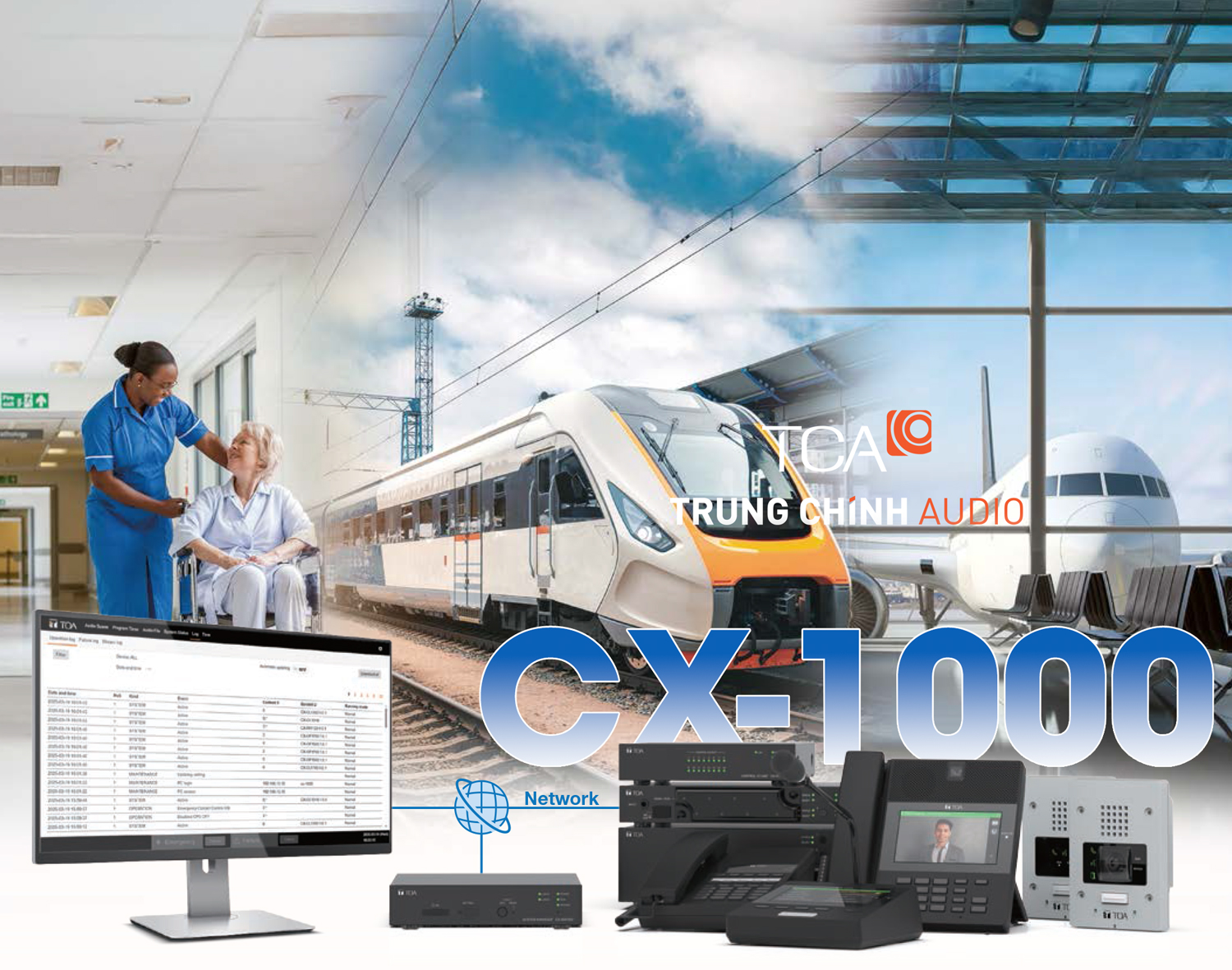 Hệ thống thông báo TOA CX 1000 banner