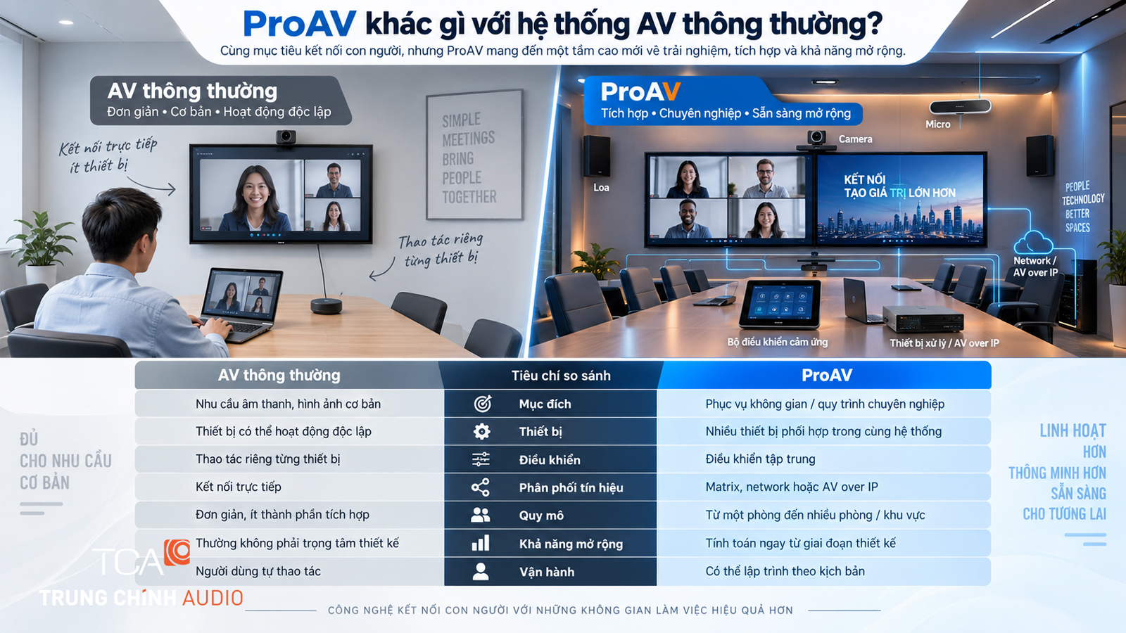 khác biệt giữa ProAV và hệ thống AV thông thường