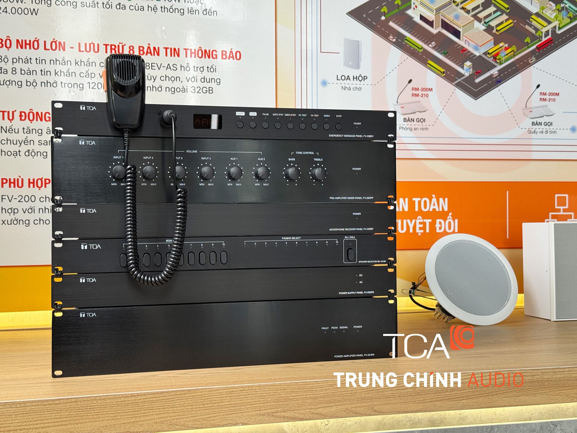 Hệ thống thông báo TOA FV-200 tại Trung Chính Audio
