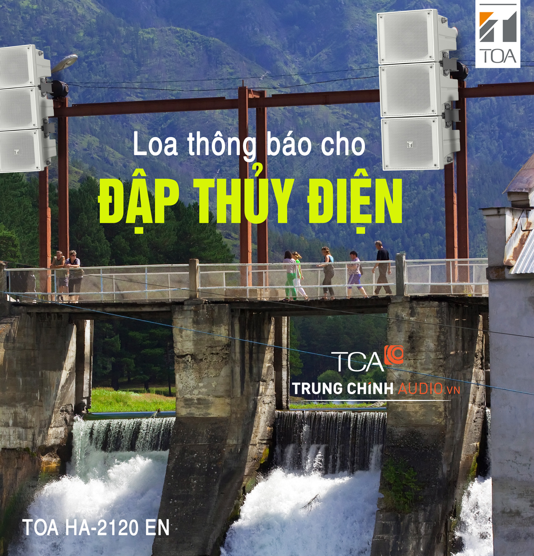 loa thông báo cho không gian lớn như đập thủy điện, trạm năng lượng hay công trình hạ tầng kỹ thuật
