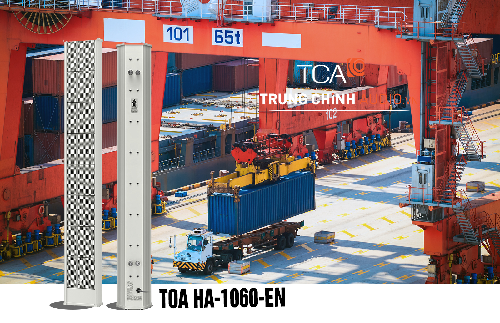 Loa n&eacute;n array TOA HA-1060-EN ứng dụng cho c&ocirc;ng trường, nh&agrave; m&aacute;y v&agrave; c&aacute;c khu vực rộng lớn