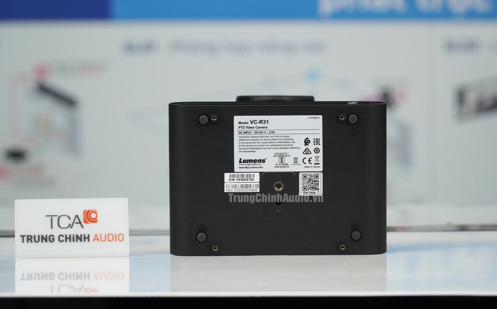 mặt sau camera ptz lumens vc-r31