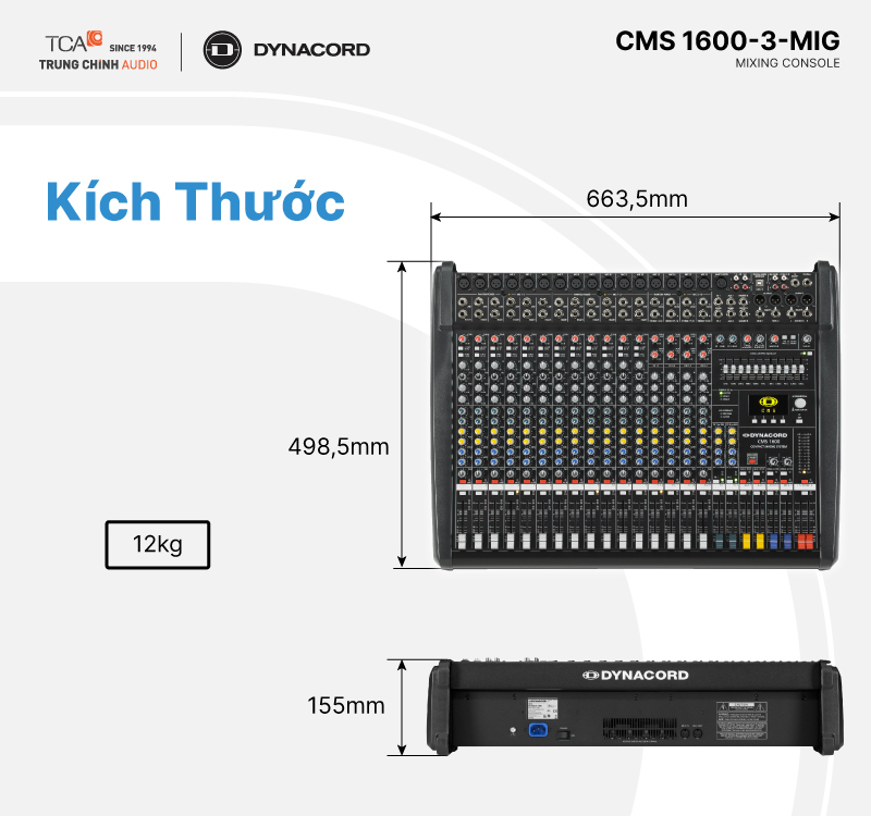 Thiết kế của Mixer Dynacord CMS-1600-3-MIG