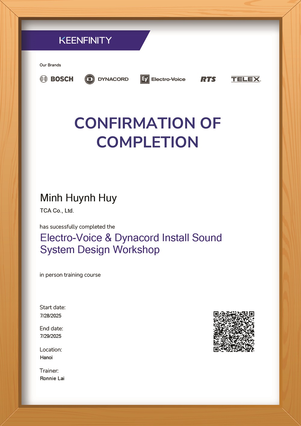 Hoàn thành khóa đào tạo trực tiếp về Electro-Voice & Dynacord Install Sound System Design Workshop