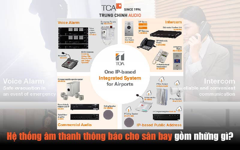 Hệ thống âm thanh thông báo cho sân bay gồm những gì?