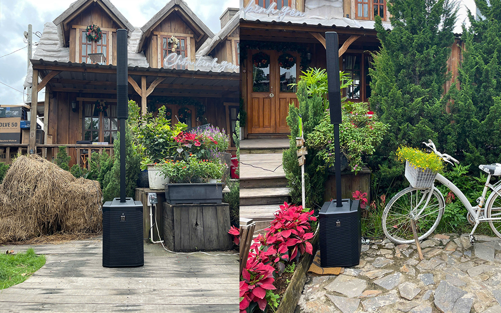 Bố trí loa cột Evolve 50 cho không gian mộc mạc