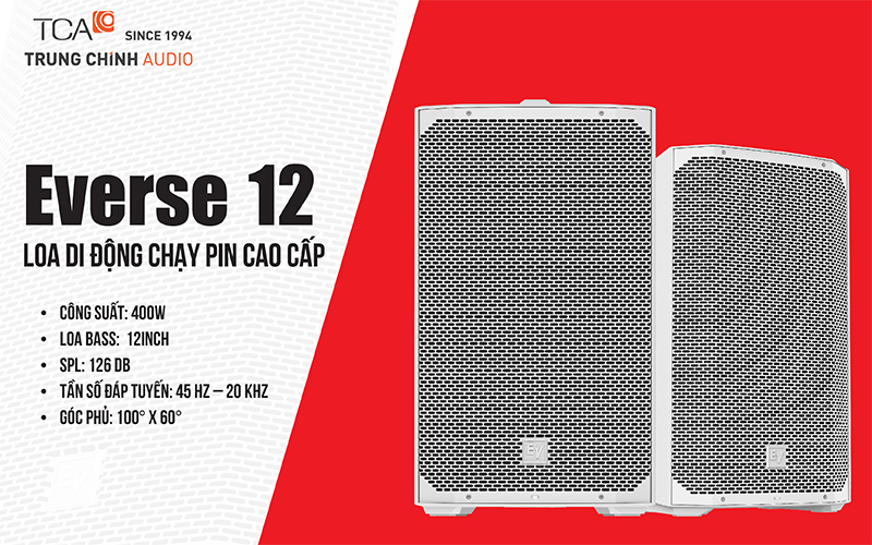 Everse 12 loa di động chạy bằng pin cao cấp