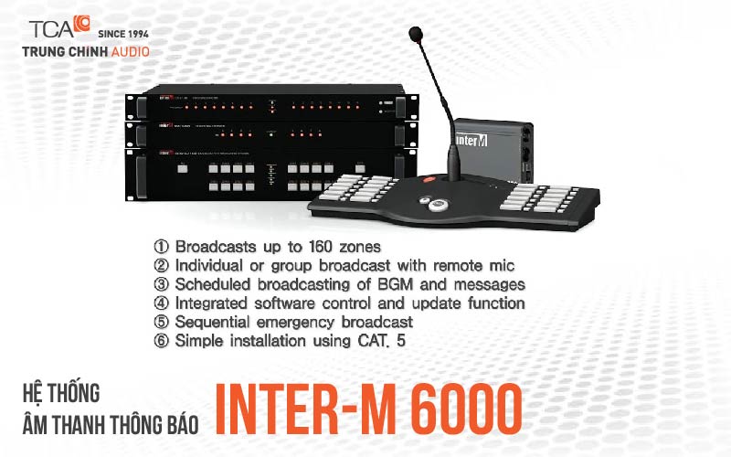 Hệ thống âm thanh thông báo Inter-M 6000