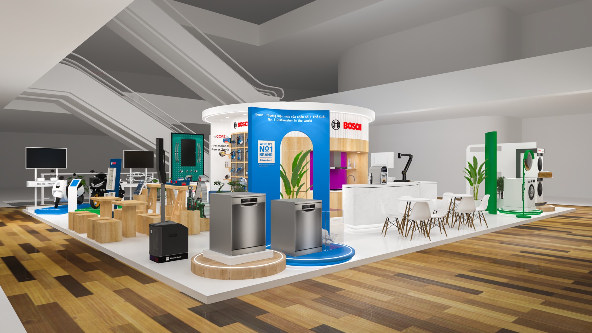 gian hàng bosch tech tour aoenmall hà đông