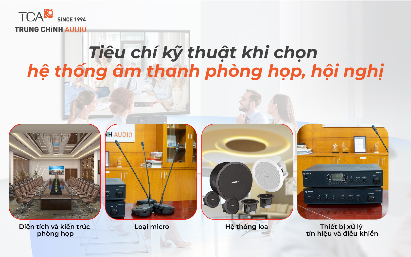 Tiêu chí kỹ thuật khi chọn hệ thống âm thanh phòng họp