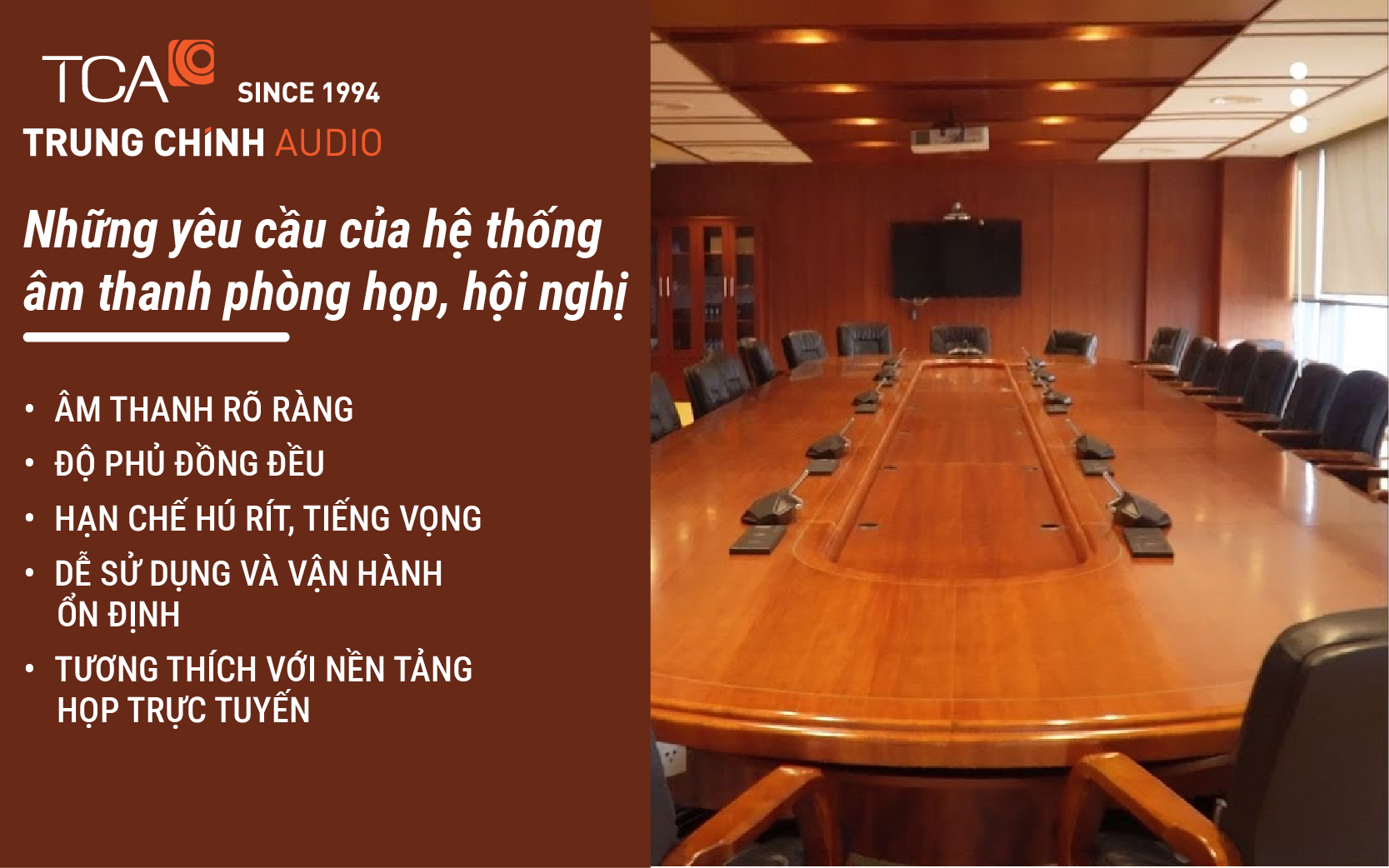 Những yêu cầu của hệ thống âm thanh phòng họp