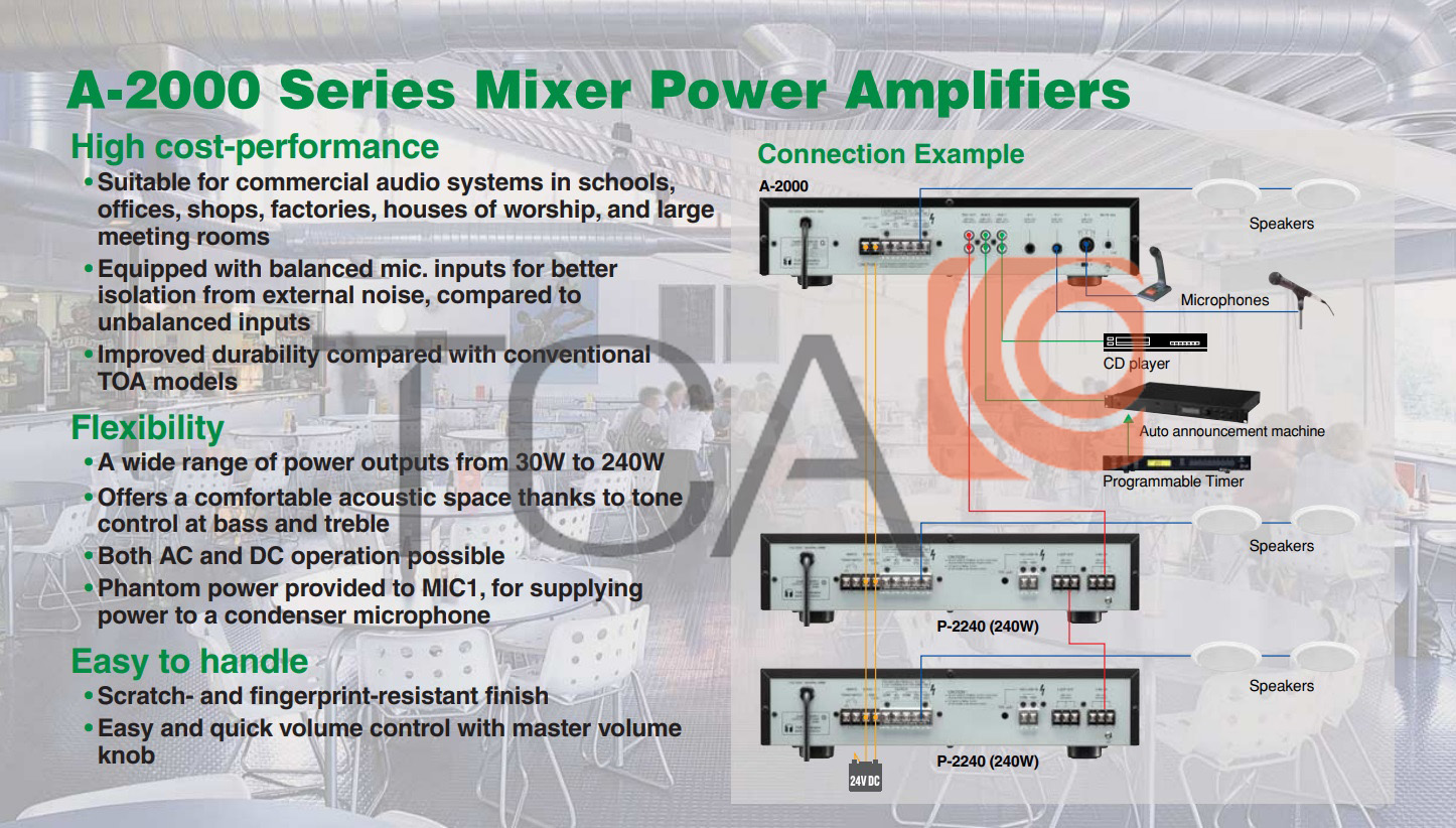 Tăng âm liền mixer công suất 60W TOA A-2060 (H version)