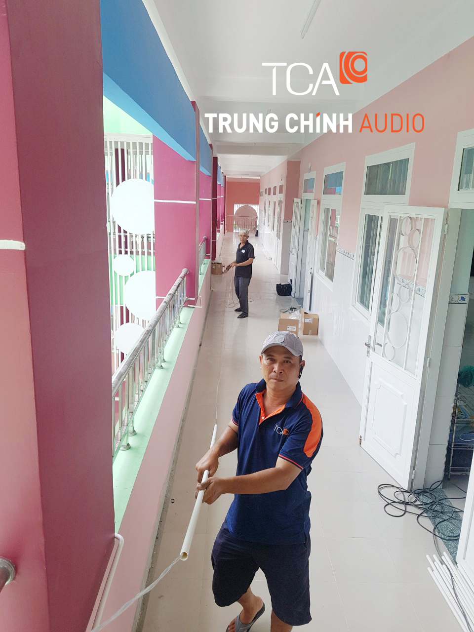 Lắp đặt thống âm thanh sân khấu và thông báo tại trường mần non Tân Phú Trung