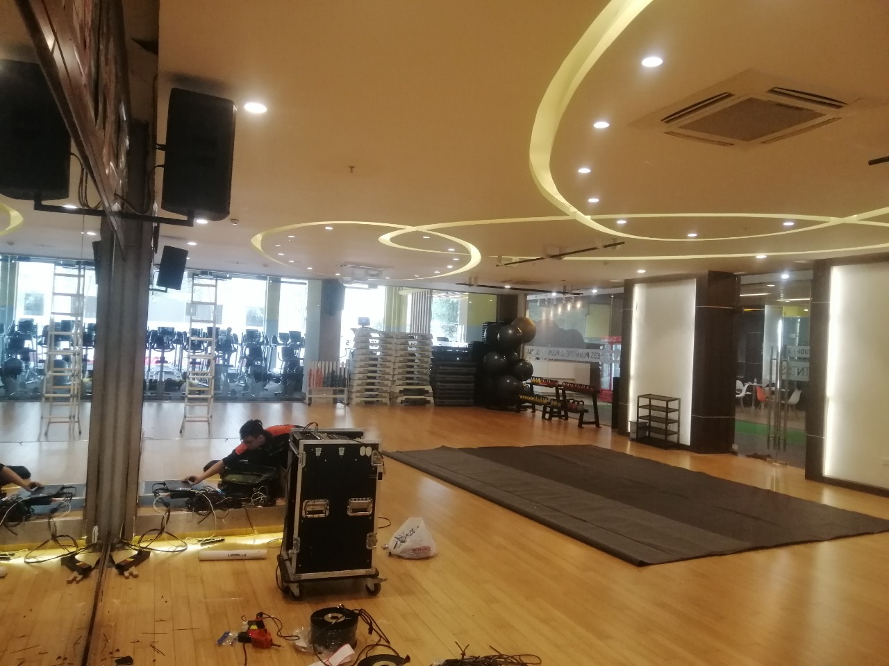 Lắp đặt âm thanh phòng tập Yoga phòng GYM Fitness Linh Đàm