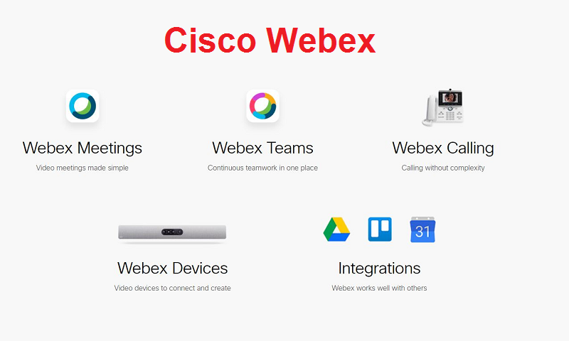 Phần mềm hội nghị trực tuyến Cisco Webex series với máy tính để bàn