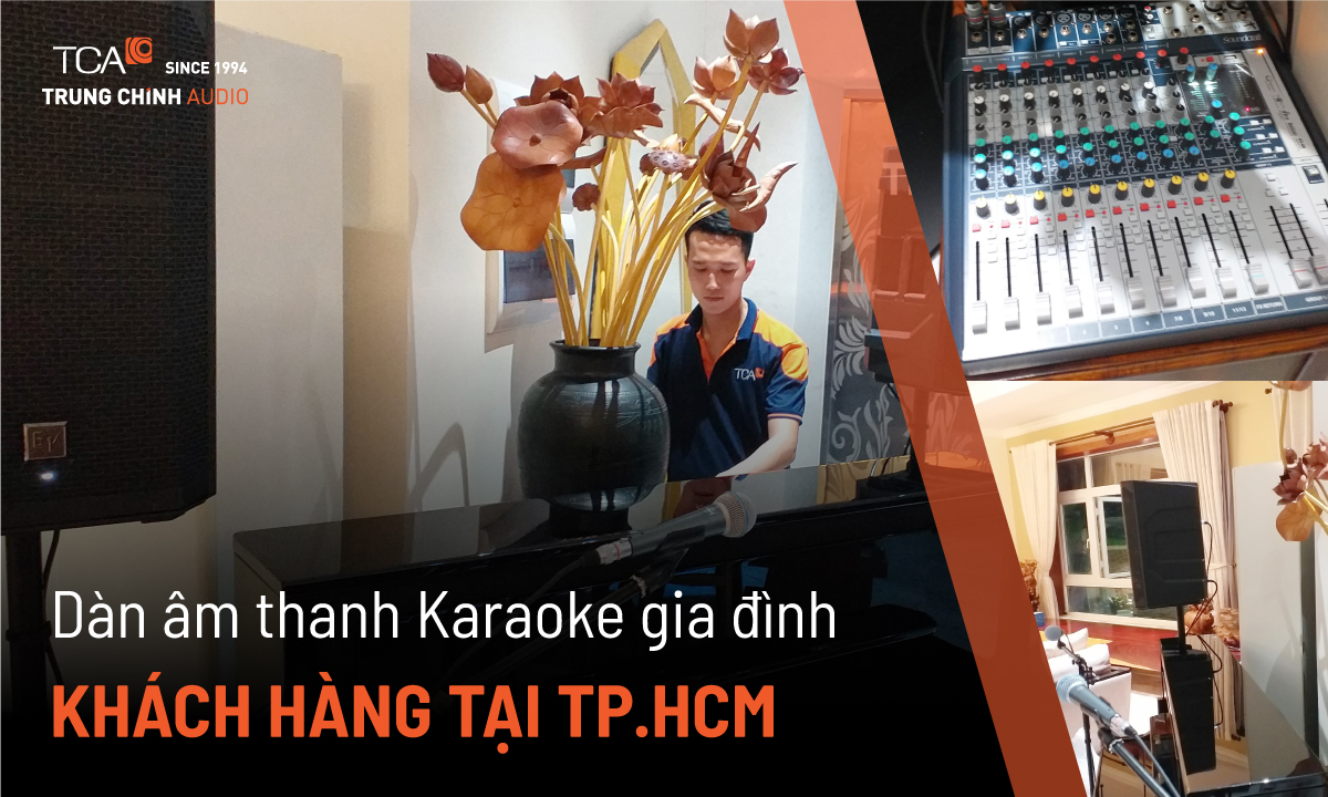 Dàn âm thanh karaoke Electro-Voice ELX200, micro Shure cho nhà chú Thắng tại Tân Bình, HCM
