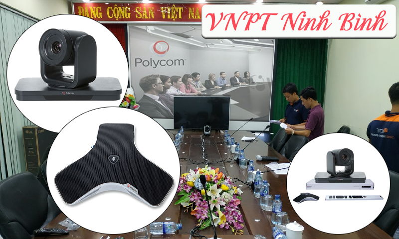Hội nghị truyền hình trực tuyến Polycom Group 310: phòng họp VNPT Ninh Bình