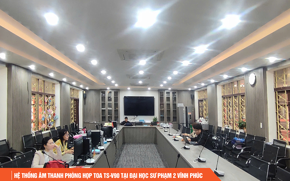 Hệ thống âm thanh phòng họp TOA TS-V90 tại trường đại học sư phạm 2