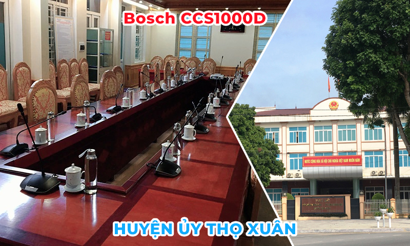 Hệ thống âm thanh hội nghị Bosch CCS1000D phòng họp hội thảo trực tuyến Huyện Ủy Thọ Xuân, Thanh Hóa