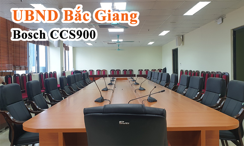 Hệ thống âm thanh hội nghị Bosch CCS900 hội thảo cho phòng họp trực tuyến tại UBND Bắc Giang
