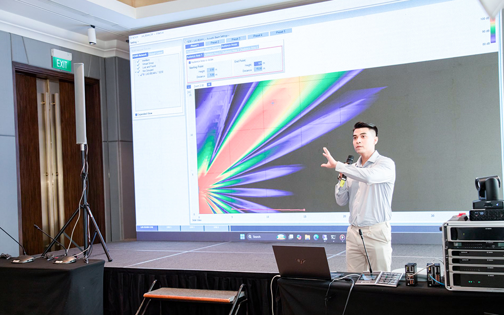 Hệ thống âm thanh thông báo Bosch Praesensa và loa cột Las-Beam
