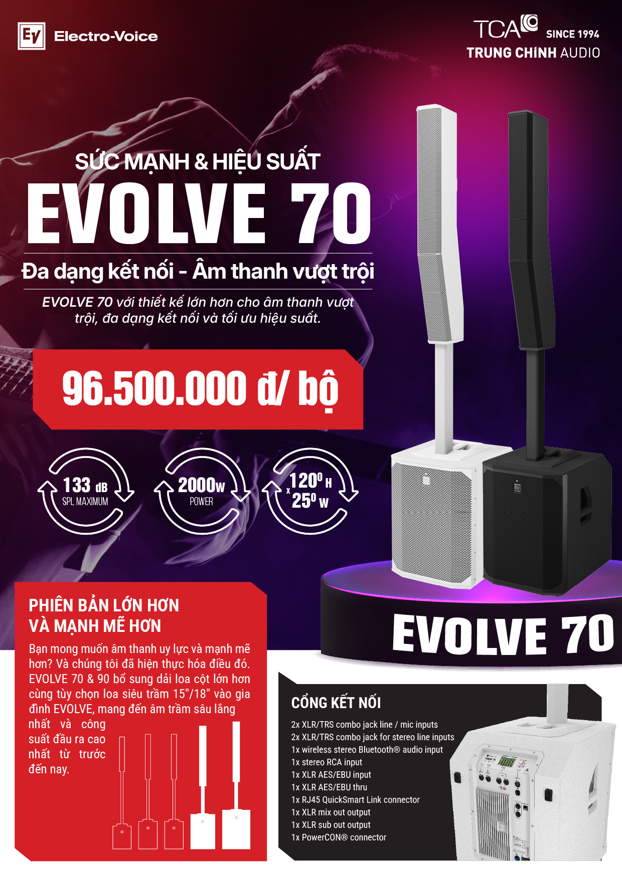 TCA công bố bảng giá bán lẻ loa di động EVOLVE 70