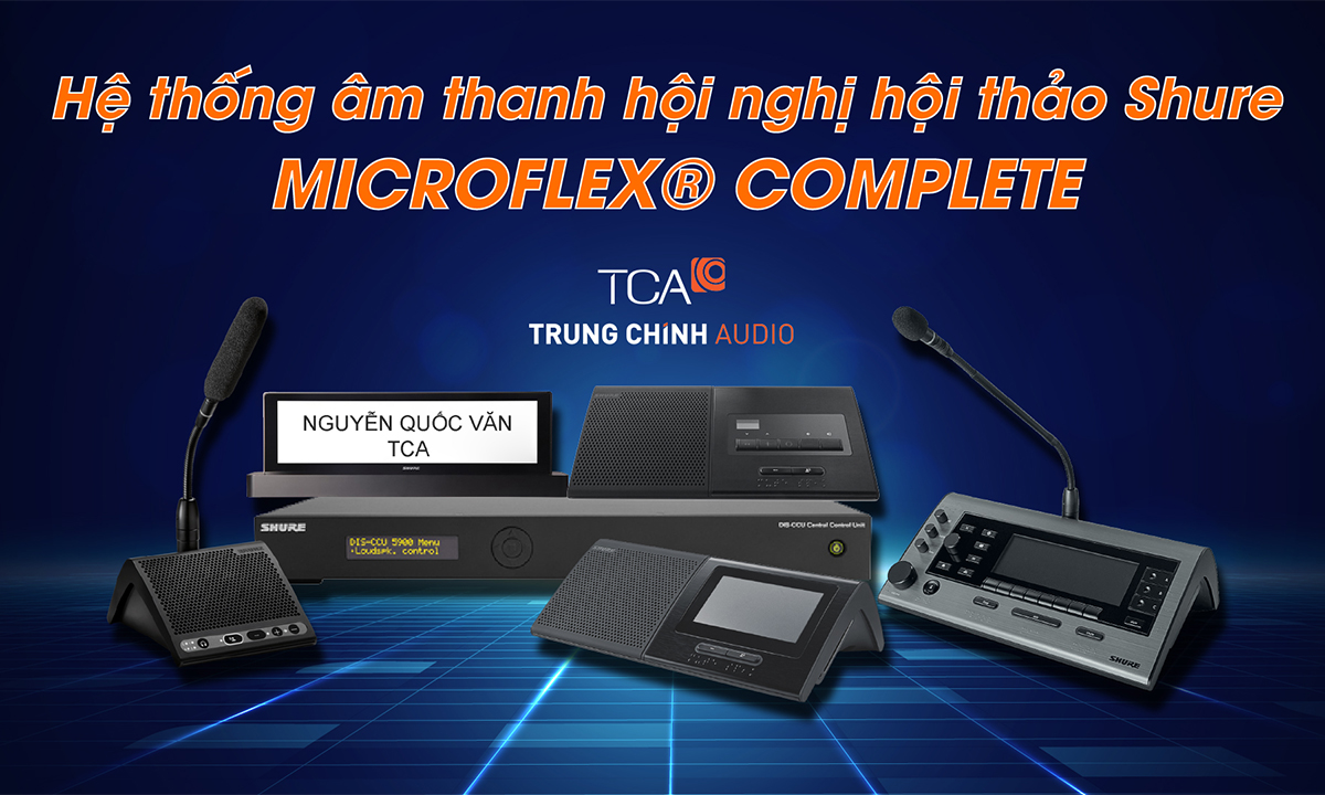 Hệ thống âm thanh hội nghị hội thảo không dây Shure MXC Microflex Complete