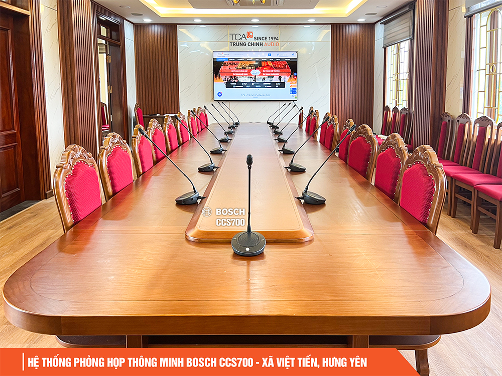Hệ thống phòng họp Bosch CCS700 tại Đảng ủy xã Việt Tiến