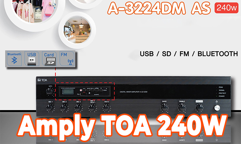 Amply TOA 240W - Amply Mixer có Công Suất 240 Watt