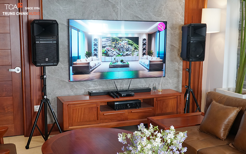 Dàn karaoke với loa EV EVIVA 12P