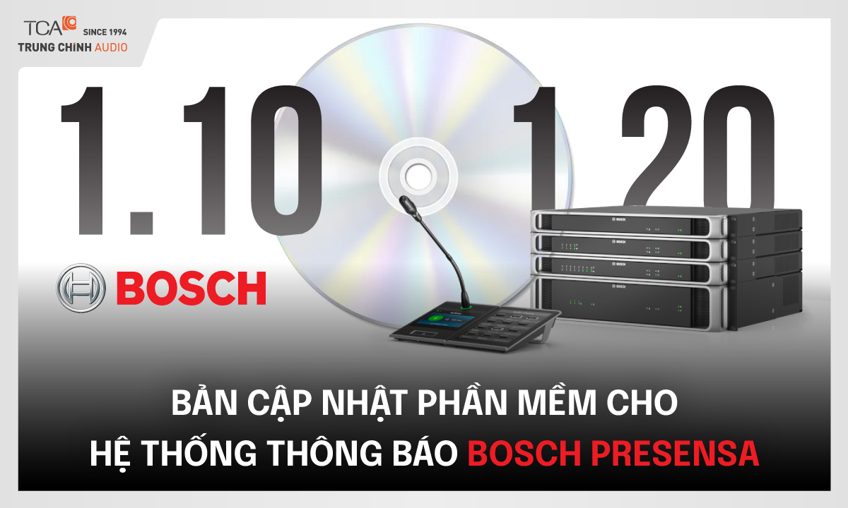 Bản cập nhật phần mềm hệ thống thông báo Bosch presensa