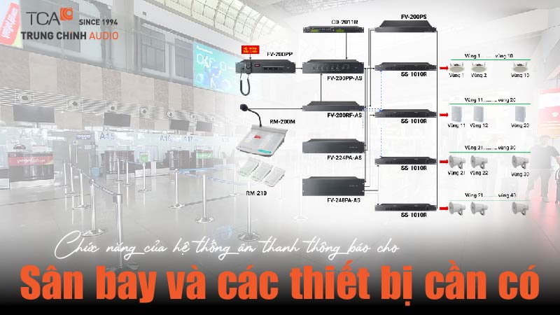 Chức năng của hệ thống âm thanh thông báo cho sân bay và các thiết bị cần có