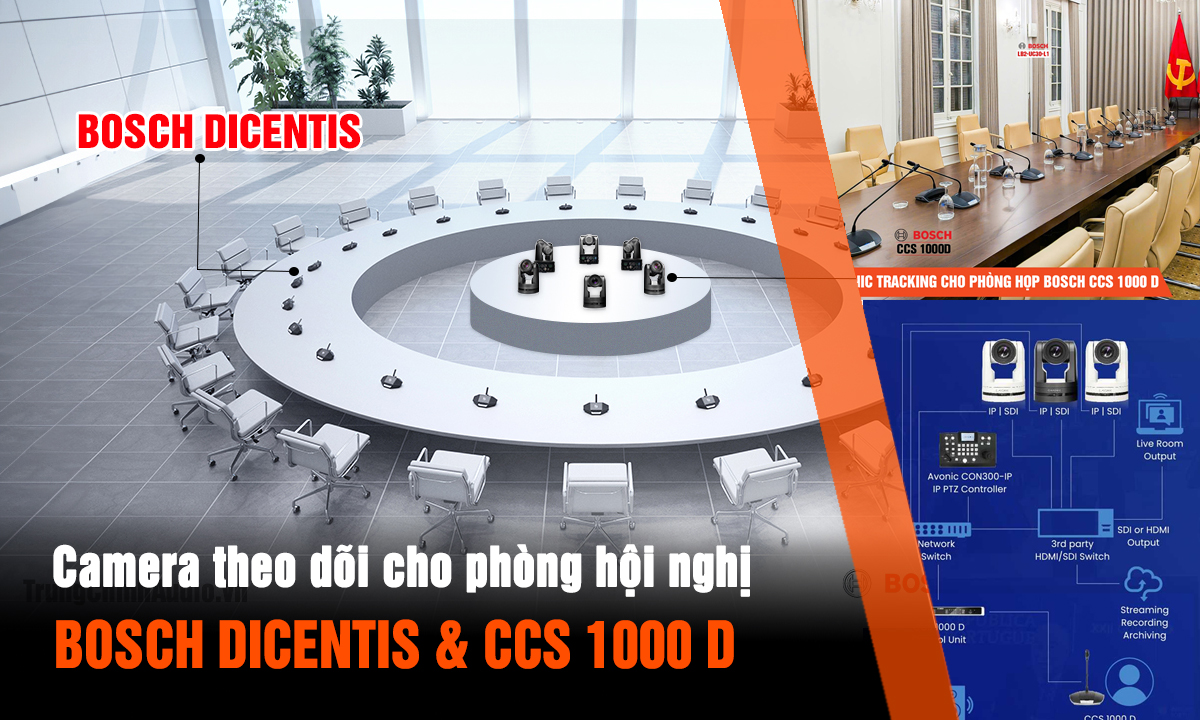 Bosch & camera Avonic: bám người nói cho phòng họp DICENTIS & CCS 1000 D