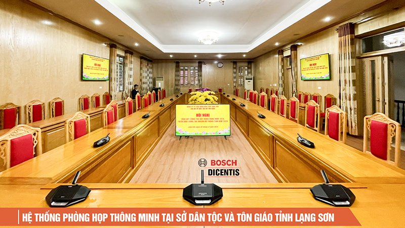 Lắp đặt hệ thống Bosch Dicentis và âm thanh phòng họp trực tuyến tại Sở Dân tộc và Tôn giáo tỉnh Lạng Sơn