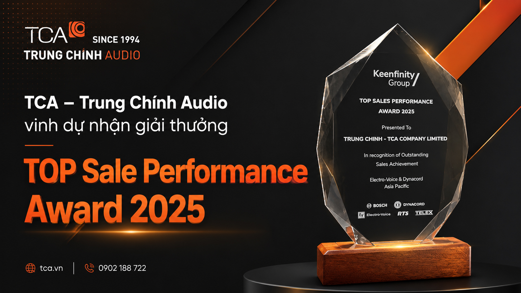 TCA – Trung Chính Audio vinh dự nhận giải thưởng TOP Sale Performance Award 2025