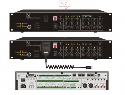 Voice Alarm Evacuation System Controller 500W AV VA-8000MA