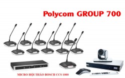 Hệ thống âm thanh hội thảo trực tuyến Bosch CCS1000D và camera Polycom Group 700