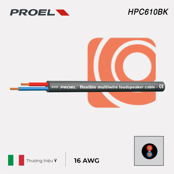 Proel HPC610BK : Dây cáp loa 2 x 1,5mm2